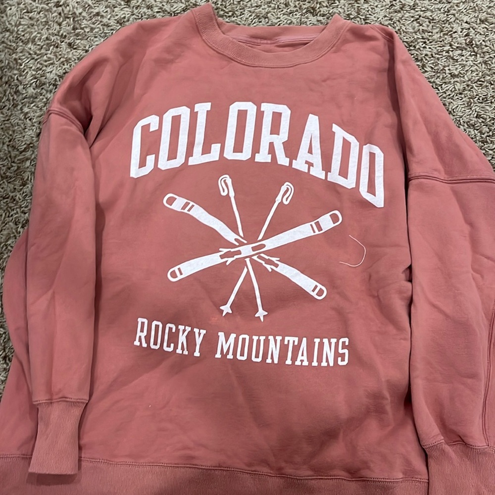 abercrombie and fitch red/pink crewneck